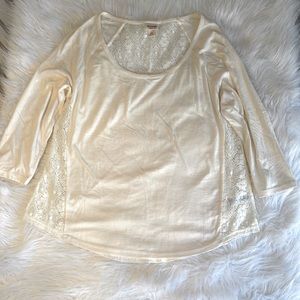 Women’s L Mossimo Long Sleeved Shirt with Lace
